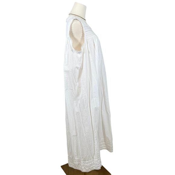 Erika Taylor White Cotton Nightgown XL Lace Trim Prairie Ballet Length - Picture 4 of 10